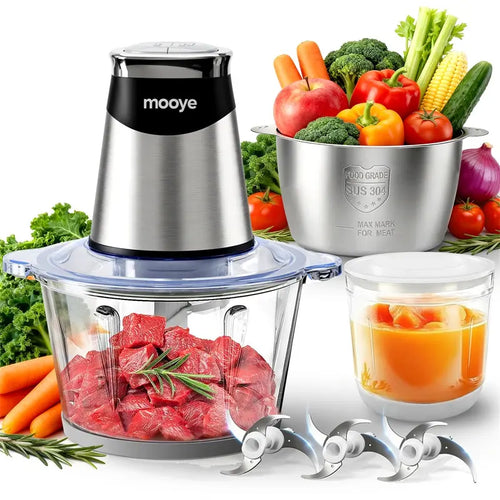 Vevona Home 3-Bowl Multifunctional Food Processor