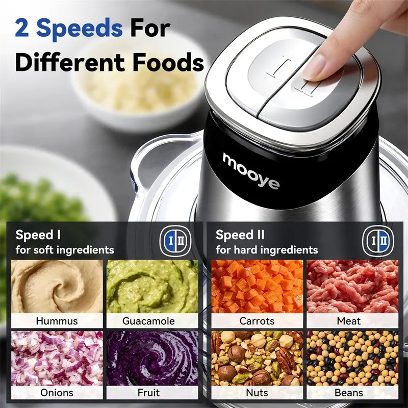 Vevona Home 3-Bowl Multifunctional Food Processor