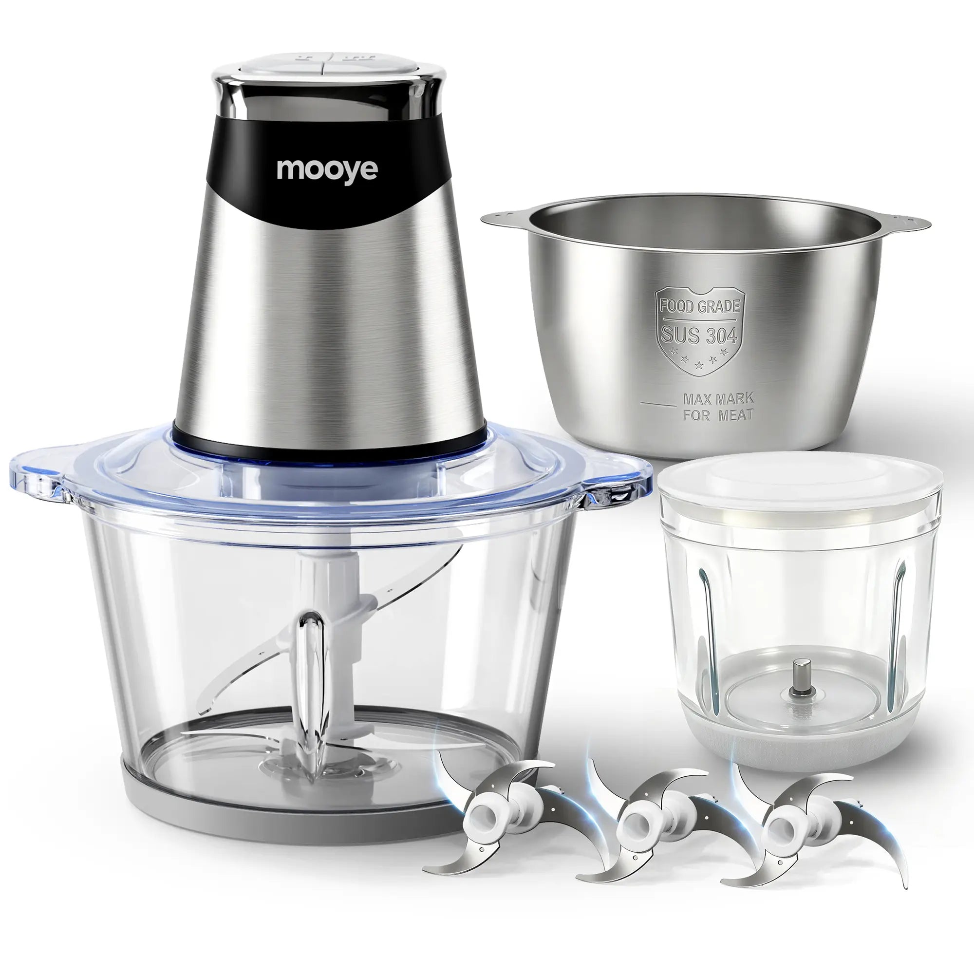 Vevona Home 3-Bowl Multifunctional Food Processor